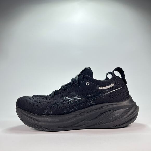 ASICS GEL-NIMBUS 25 Triple Black Lace Up Running Shoes 1012B601 Women's Size 7 - Picture 4 of 12